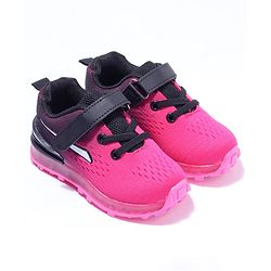 Cute Walk by Babyhug Velcro Closure Sneakers- Black Orange