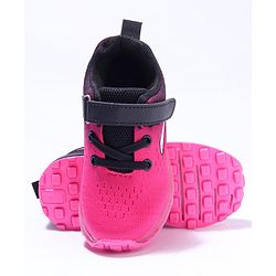 Cute Walk by Babyhug Velcro Closure Sneakers- Black Orange
