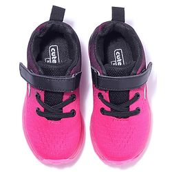 Cute Walk by Babyhug Velcro Closure Sneakers- Black Orange