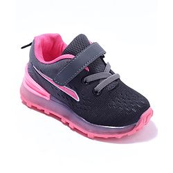 Cute Walk by Babyhug Velcro Closure Sneakers- Black Orange