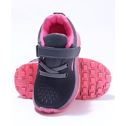 Cute Walk by Babyhug Velcro Closure Sneakers- Black Orange