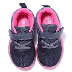 Cute Walk by Babyhug Velcro Closure Sneakers- Black Orange