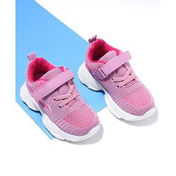 Cute Walk by Babyhug Velcro Closure Sport Shoes Solid- Rose Pink