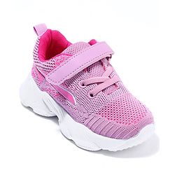 Cute Walk by Babyhug Velcro Closure Sport Shoes Solid- Rose Pink