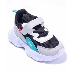 Cute Walk by Babyhug Sneaker Shoes With Velcro Closure - Black Light Grey