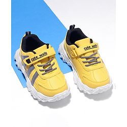 Cute Walk by Babyhug Shoes With Velcro Closure - Yellow
