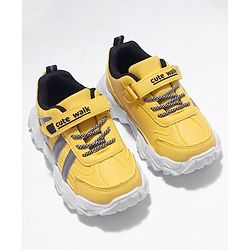 Cute Walk by Babyhug Shoes With Velcro Closure - Yellow