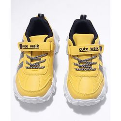 Cute Walk by Babyhug Shoes With Velcro Closure - Yellow