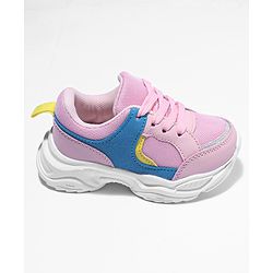 Cute Walk by Babyhug Sport Shoes With Tie Up Laces - Pink
