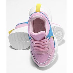 Cute Walk by Babyhug Sport Shoes With Tie Up Laces - Pink