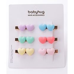 Babyhug Hair Pins and Clips Pack of 6 - Multicolor
