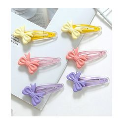Babyhug Free Size Snap Clips Pack of 6 - Pink Purple Yellow