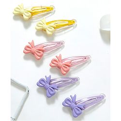 Babyhug Free Size Snap Clips Pack of 6 - Pink Purple Yellow