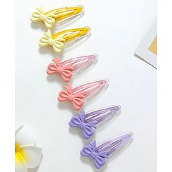 Babyhug Free Size Snap Clips Pack of 6 - Pink Purple Yellow