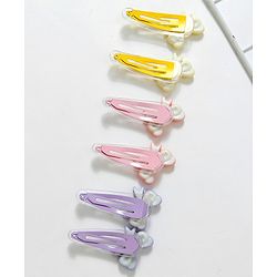 Babyhug Free Size Snap Clips Pack of 6 - Pink Purple Yellow