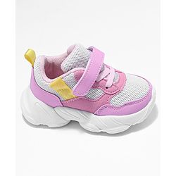 Cute Walk by Babyhug Velcro Closure Sneakers- Pink White