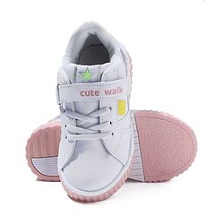 Cute Walk by Babyhug Sport Shoes With Velcro Closure - White