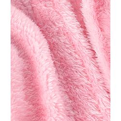 Babyhug Velour Cotton Knit Full Sleeves Hooded Bath Robe With Ear Flaps- Light Pink