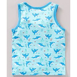 Babyhug 100% Cotton Sleeveless Sando Vests Stripes & Shark Print Pack of 3- Multicolor