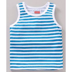 Babyhug 100% Cotton Sleeveless Sando Vests Stripes & Shark Print Pack of 3- Multicolor