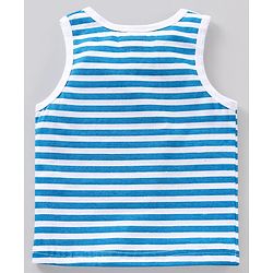 Babyhug 100% Cotton Sleeveless Sando Vests Stripes & Shark Print Pack of 3- Multicolor
