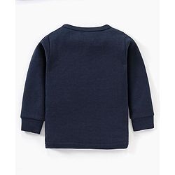 Babyhug Cotton Full Sleeves Solid Coloured Thermal Vest - Navy Blue