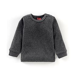 Babyhug Full Sleeves Thermal Vest Solid - Dark Grey