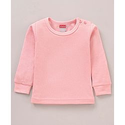 Babyhug Full Sleeves Solid Color Thermal Vest - Pink