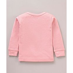 Babyhug Full Sleeves Solid Color Thermal Vest - Pink