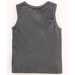 Babyhug Sleeveless Solid Color Thermal Vest - Dark Grey