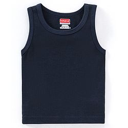 Babyhug Cotton Sleeveless Thermal Solid Sando Vest - Navy