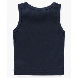 Babyhug Cotton Sleeveless Thermal Solid Sando Vest - Navy