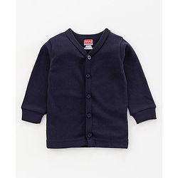 Babyhug Full Sleeves Thermal Vest & Bottom Set Solid - Navy