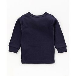 Babyhug Full Sleeves Thermal Vest & Bottom Set Solid - Navy
