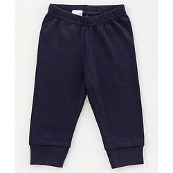 Babyhug Full Sleeves Thermal Vest & Bottom Set Solid - Navy