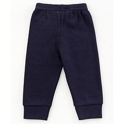 Babyhug Full Sleeves Thermal Vest & Bottom Set Solid - Navy