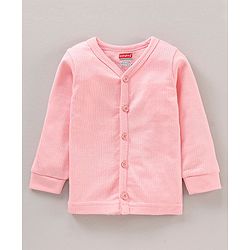 Babyhug Cotton Blend Full Sleeves Thermal Vest Solid Pack of 2 - Pink