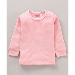 Babyhug Cotton Blend Full Sleeves Thermal Vest Solid Pack of 2 - Pink
