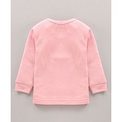 Babyhug Cotton Blend Full Sleeves Thermal Vest Solid Pack of 2 - Pink