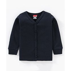 Babyhug Cotton Full Sleeves Solid Thermal Vests Combo Pack of 2 - Navy