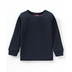 Babyhug Cotton Full Sleeves Solid Thermal Vests Combo Pack of 2 - Navy