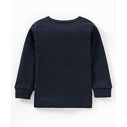 Babyhug Cotton Full Sleeves Solid Thermal Vests Combo Pack of 2 - Navy