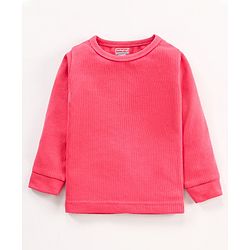 Babyhug Full Sleeves Front Open and Pullover Solid Color Thermal Wear Pack Of 2 - Pink