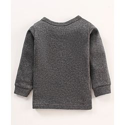 Babyhug Full Sleeves Front Open and Pullover Solid Color Thermal Vests Pack Of 2 - Dark Grey