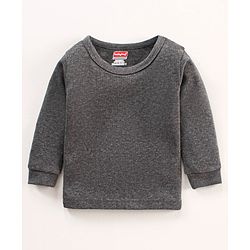 Babyhug Full Sleeves Front Open and Pullover Solid Color Thermal Vests Pack Of 2 - Dark Grey