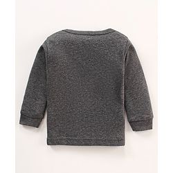Babyhug Full Sleeves Front Open and Pullover Solid Color Thermal Vests Pack Of 2 - Dark Grey