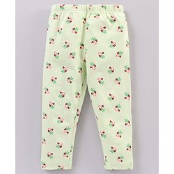 Babyhug Full Length Leggings Floral Print - Light Green