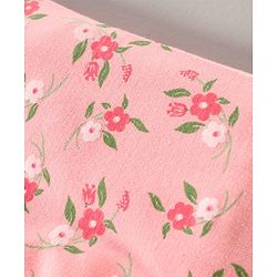 Babyhug Full Length Knit Stretchable Leggings Floral Print- Pink