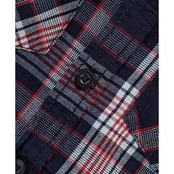 Babyhug Cotton Woven Full Sleeves Check Print Shirt - Navy