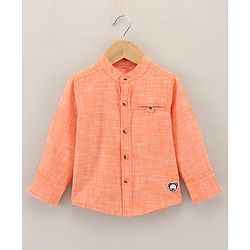 Babyhug Full Sleeves Solid Color Shirt - Orange